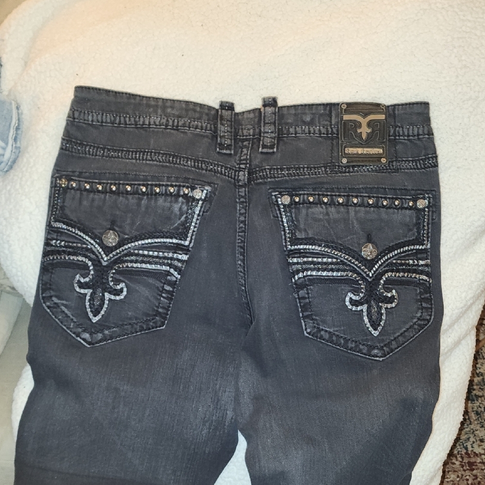 Rock Revival Men's Dark Gray Jeans - Picture 2 of 2